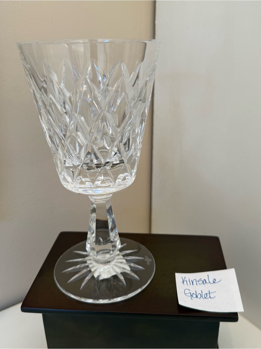 Waterford Kinsale 10 Oz Lead Crystal Water Goblet Cut Glass Single